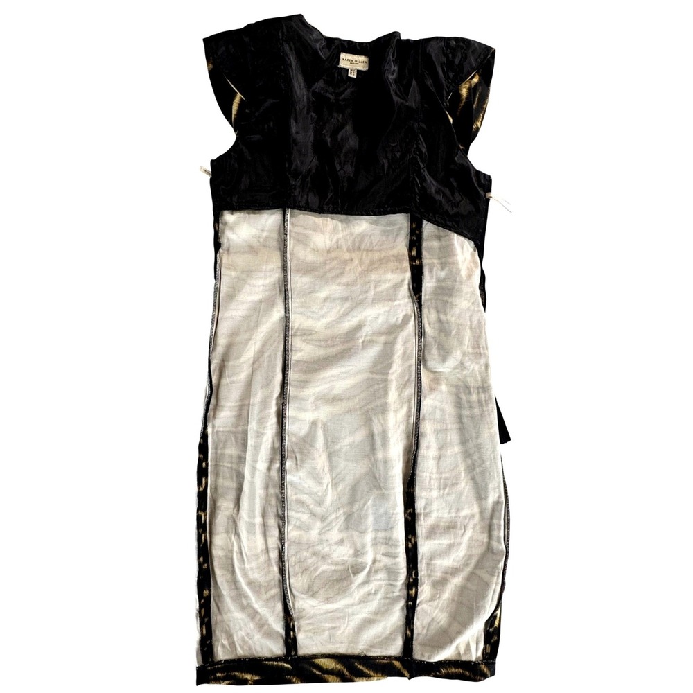 Karen Millen Tiger Print Sheath Dress US 10 UK 14 Ruched Animal Acetate Blend - Picture 4 of 7